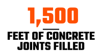 1500 feet of concrete joints filled