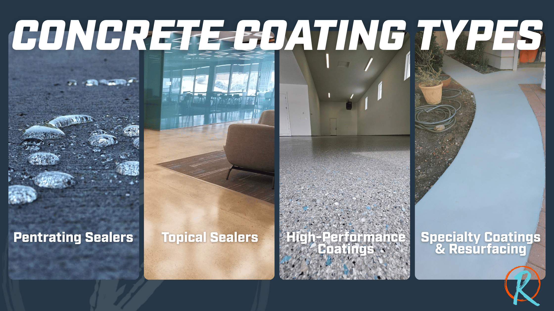 Concrete Floor Coating Types Four Main Types Infographic