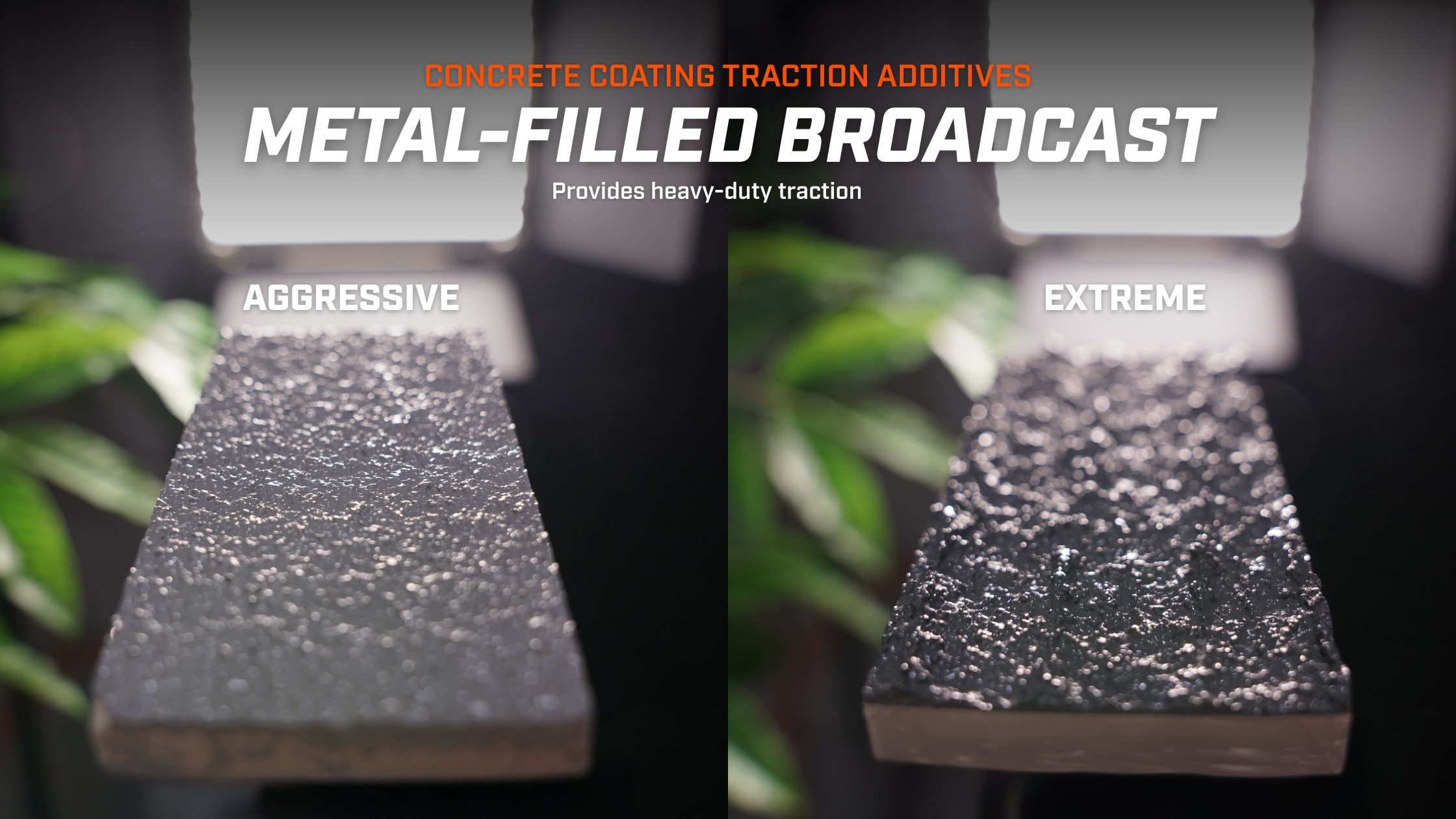 metal filled broadcast for traction