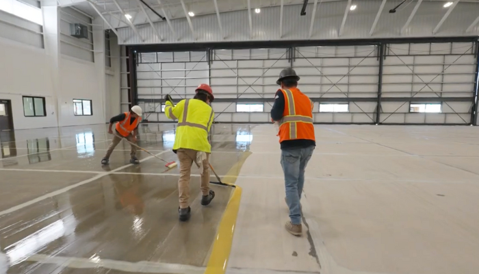 moisture vapor barrier installation airplane hangar boise