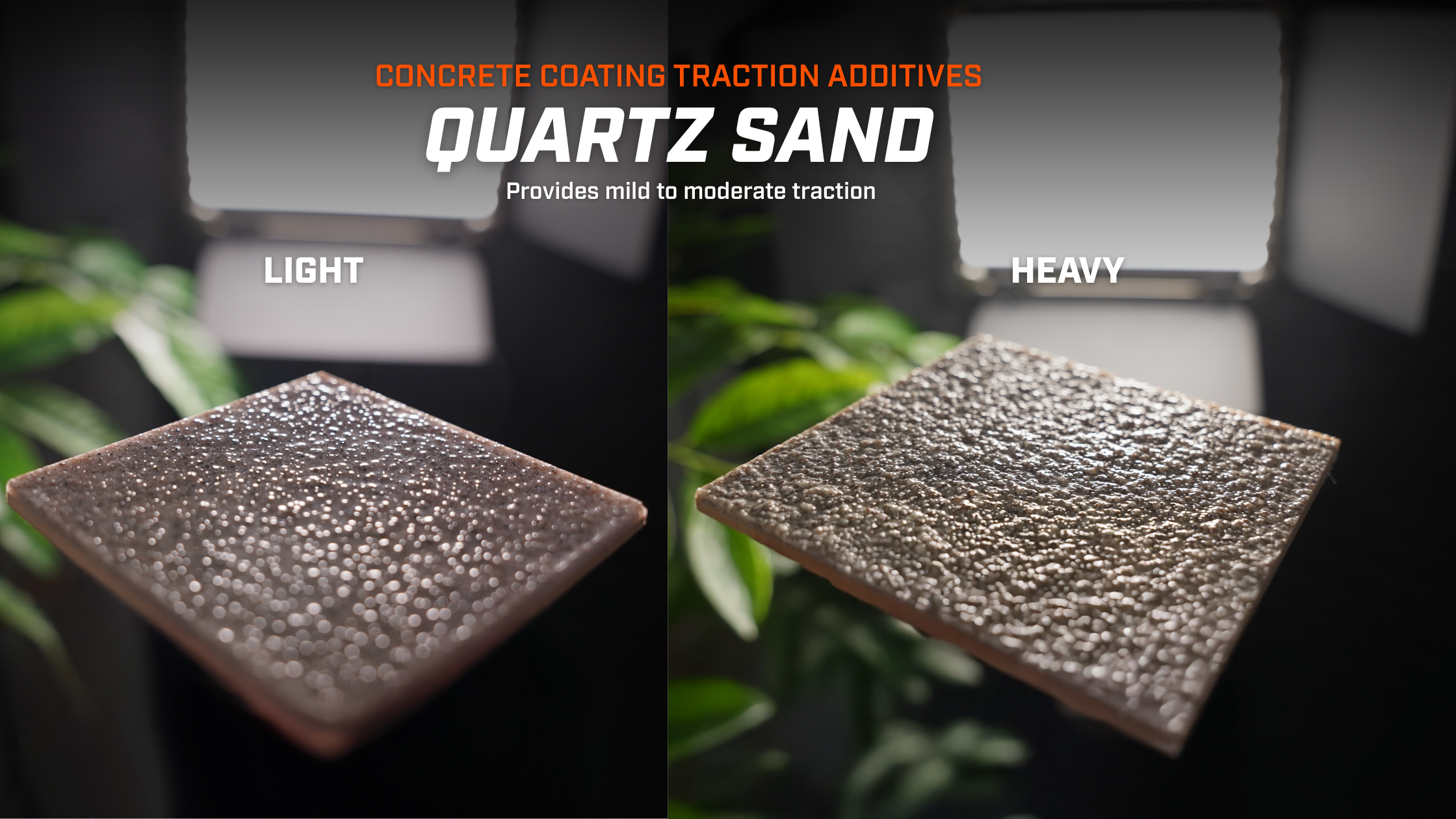 quartz sand traction additives for concrete coatings