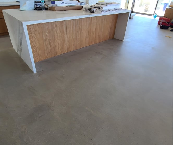 Grind and sealed concrete in a matte finish