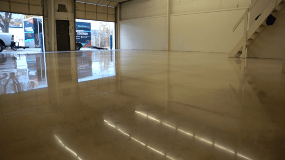 acrylic concrete coating in a empty warehouse/shop