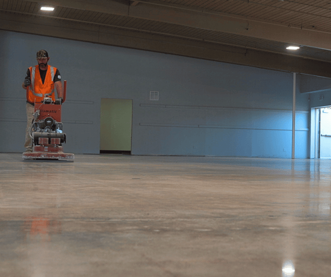 interior concrete grind and seal project in boise, idaho for goodwill 