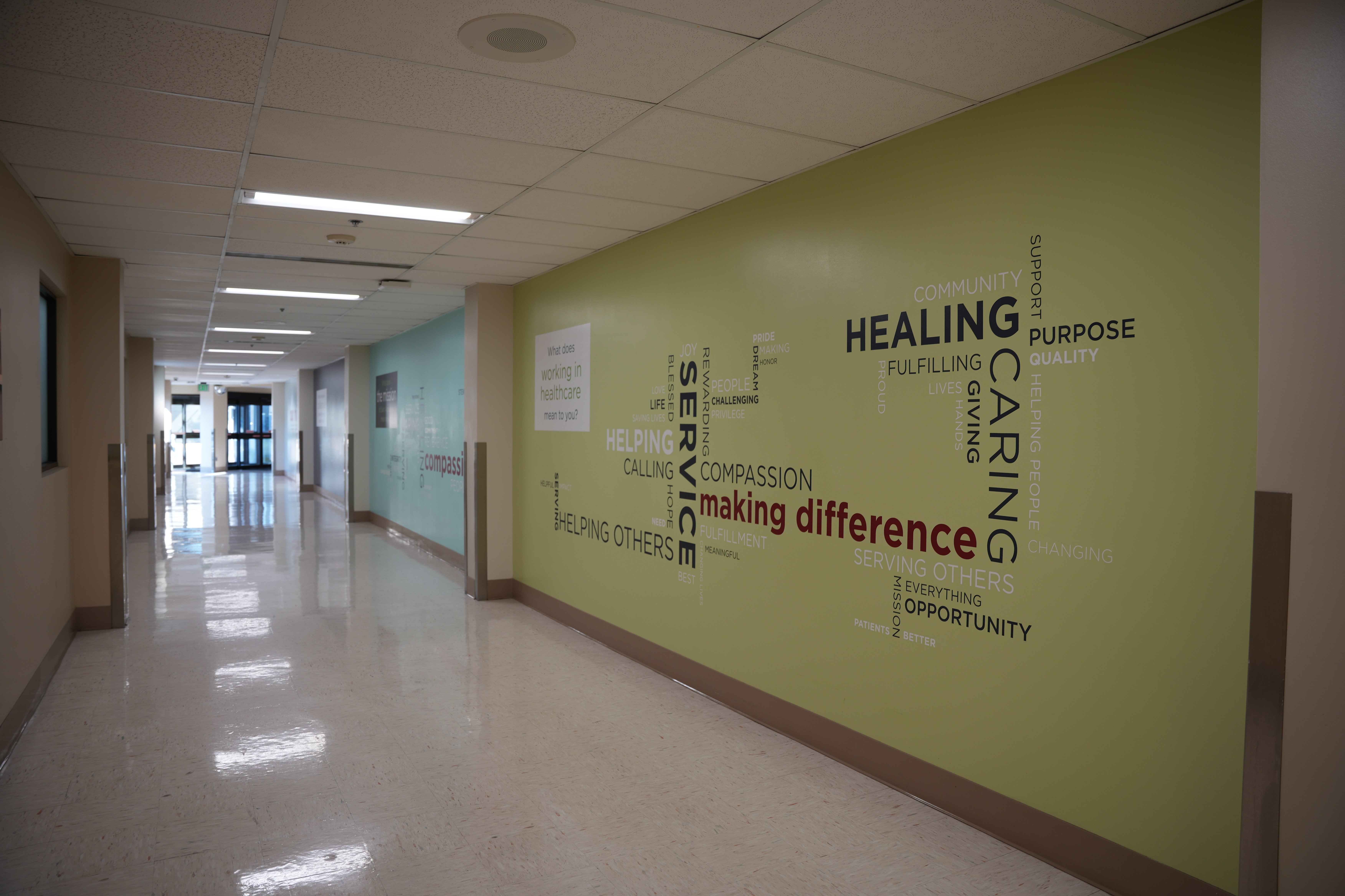 interior hallway painting in a hospital in Boise, Idaho
