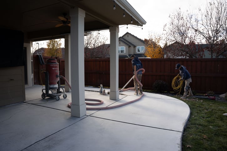Concrete coating patio project installation