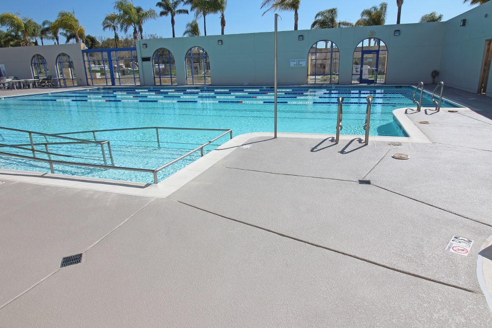 Texture crete pool deck coating from Westcoat at a community pool