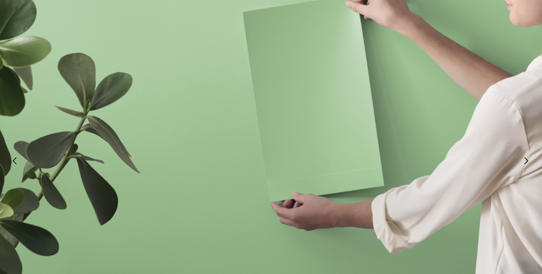 samplize peel and stick paint sample on a mint green wall