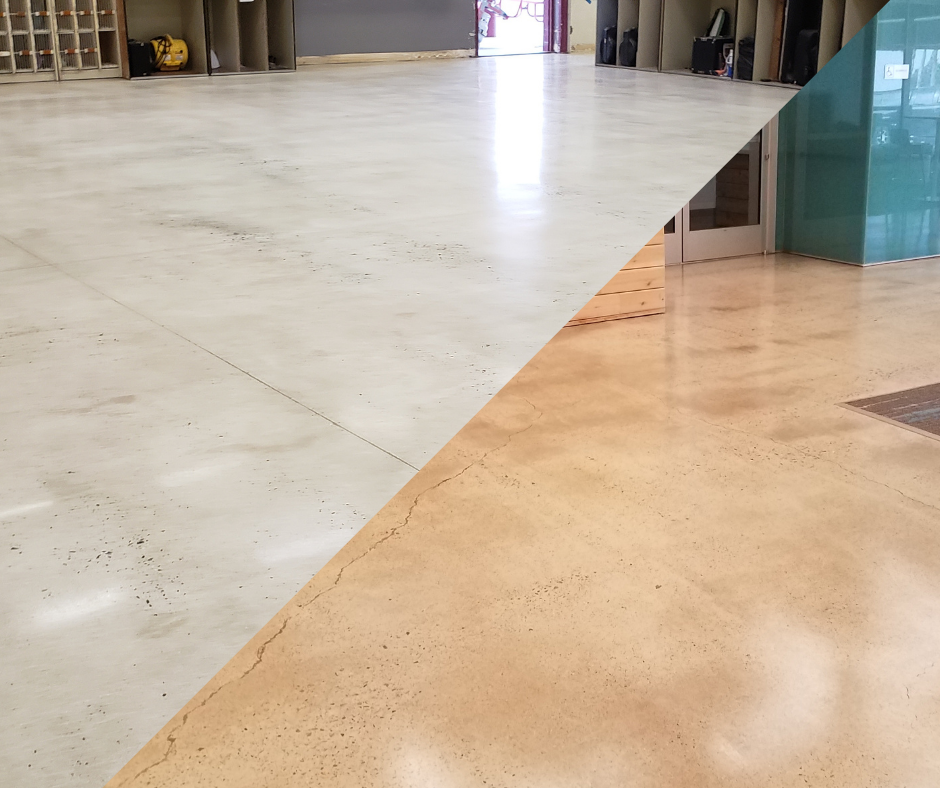 polished concrete compared to grind and seal concrete floors