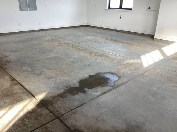 Discolored garage floor