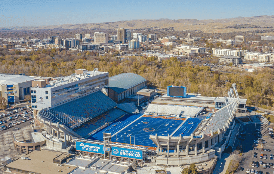 boise-state-blue-football-field-ariel-shot