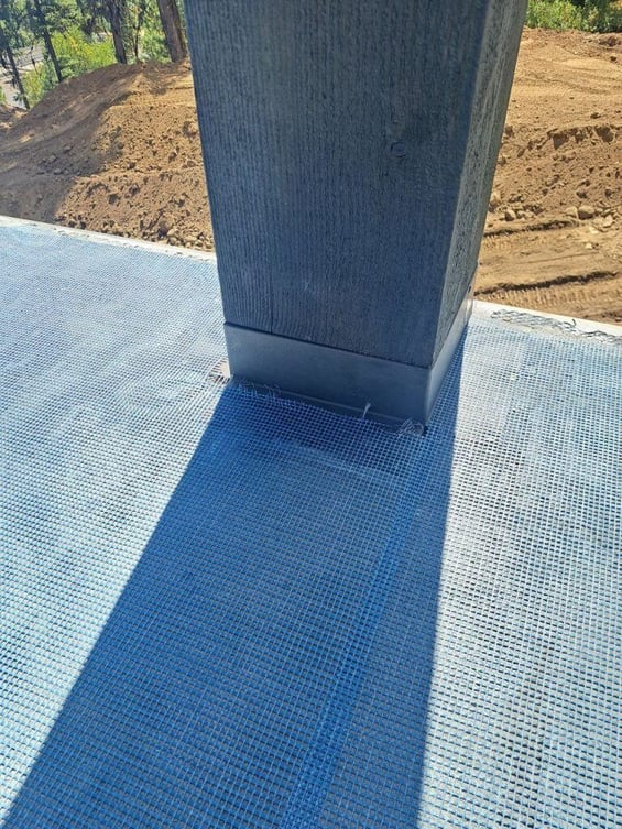 pole covered with material