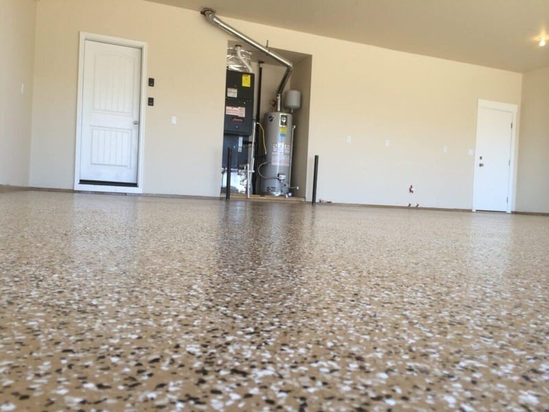 Close-up view of a newly painted floor
