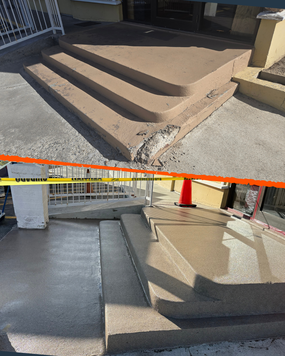 Concrete Resurfacing on stairs