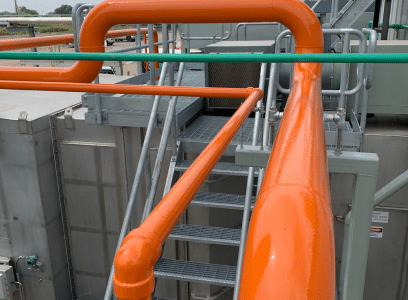 pipes orange coating